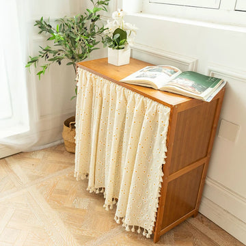 Qfdian Korean Daisy Curtain Road Pocket Shade Bohemian Tassel Curtain for Kitchen Bedroom Living Room Kids Semi Blackout Window Curtain